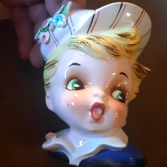 Vintage Lefton marked Japan Head Vase - Picture 2 of 5